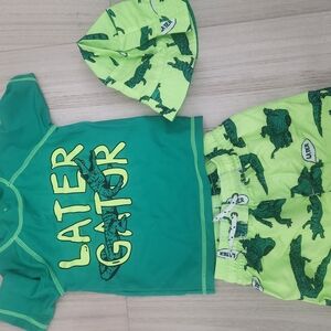 Green Kids' Outfit with Alligator Hat
